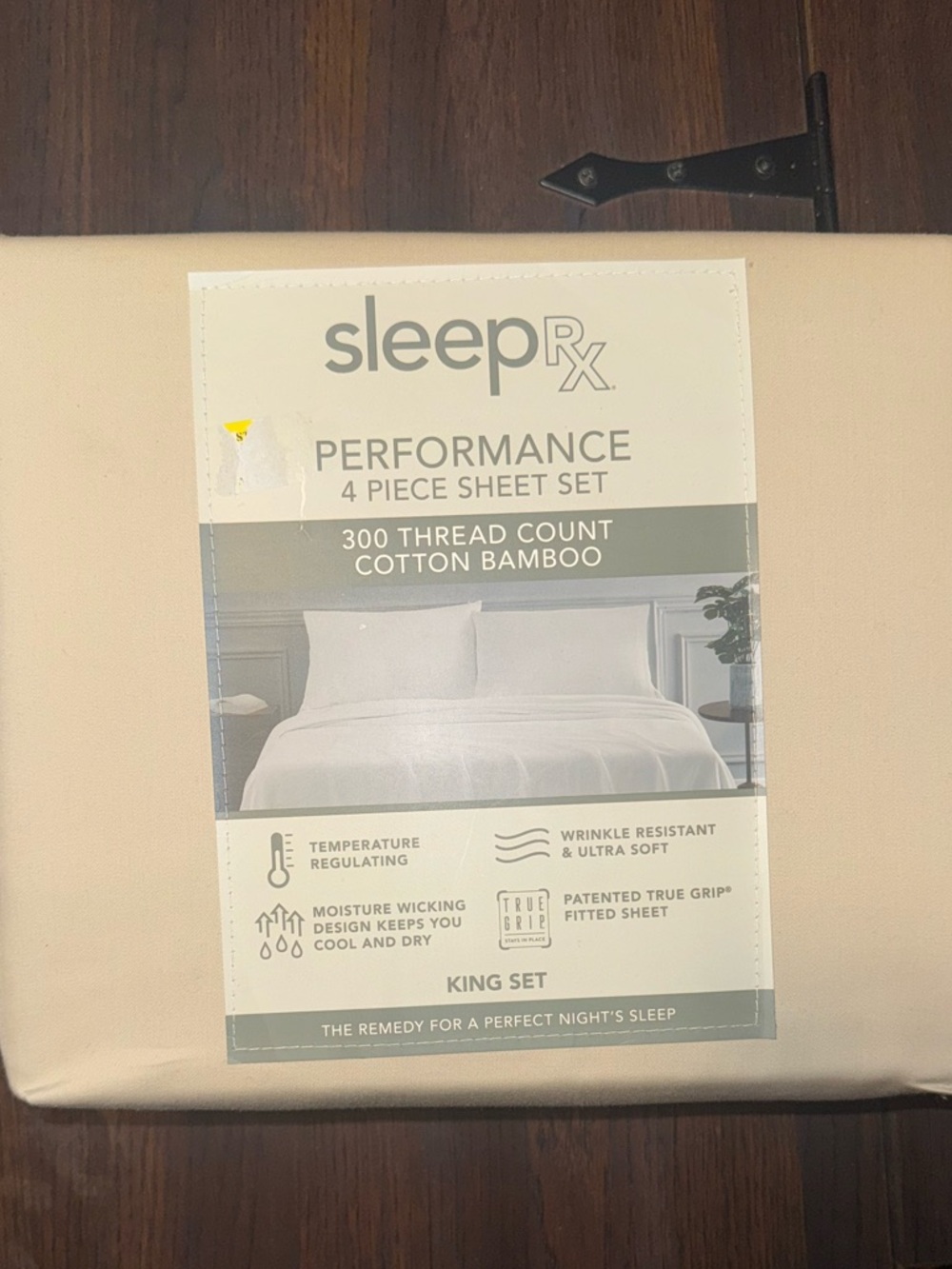 SleepRx Performance 4-Piece Sheet Set in Cream - King